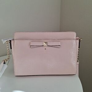 NWT Kate Spade New York Beacon Court Angelica bow  PINK Leather Crossbody Bag